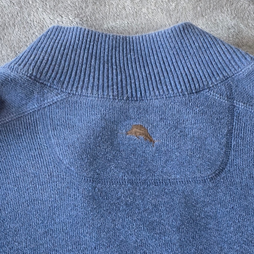 Tommy Bahama Reversible Quarter Zip Pullover Mens 2XL Blue Gray Coastal Comfort - Picture 9 of 16